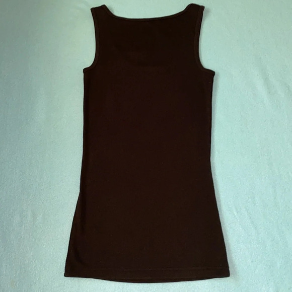 FADED GLORY Must-Have Tank black rib knit stretchy scoop neck size S/ch 4-6 - Picture 2 of 6